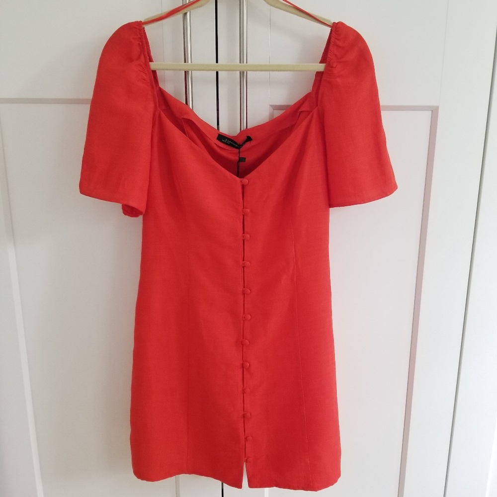 ZARA RED DRESS- NEW WITH TAGS - SIZE L